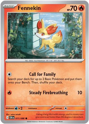 Fennekin (011/null) - ME04 Chaos Rising Reverse Holofoil