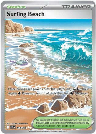 Surfing Beach (114/null) - ME04 Chaos Rising Holofoil