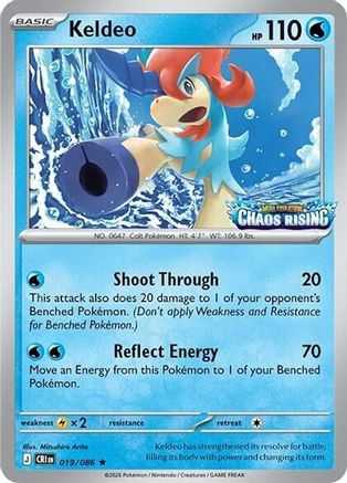 Keldeo (Chaos Rising Stamped) (019/086) - Miscellaneous Cards & Products Holofoil