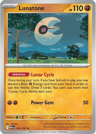 Lunatone (Non-Holo) (074/132) - Deck Exclusives