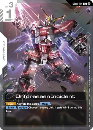 Unforeseen Incident (World Championship Regionals 26-27 Season 1) (ST01-014) - Gundam Promotional Cards Holofoil