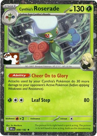 Cynthia's Roserade (Cosmos Holo) (008/182) - Prize Pack Series Cards Holofoil