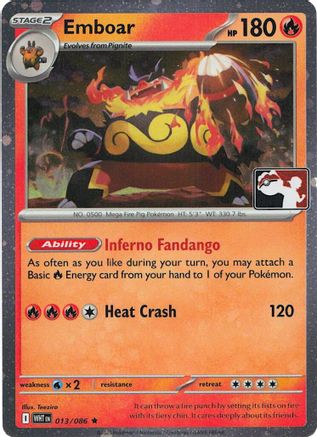 Emboar (Cosmos Holo) (013/086) - Prize Pack Series Cards Holofoil