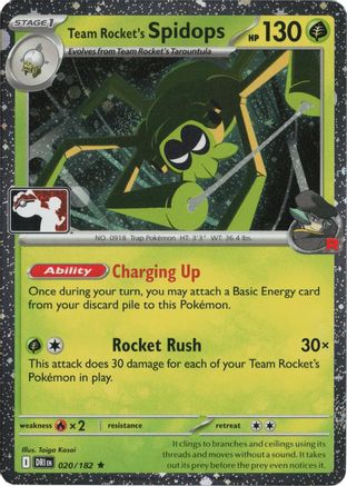 Team Rocket's Spidops (Cosmos Holo) (020/182) - Prize Pack Series Cards Holofoil