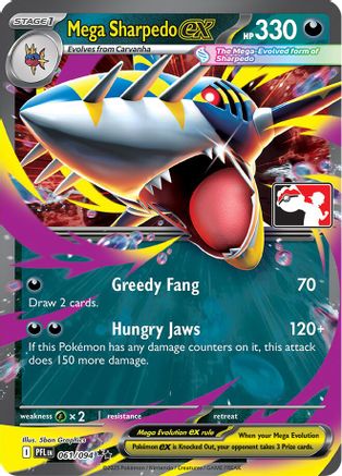 Mega Sharpedo ex (061/094) - Prize Pack Series Cards Holofoil