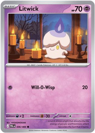 Litwick (036/null) - ME05 Pitch Black Reverse Holofoil