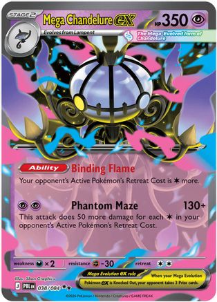 Mega Chandelure ex (038/084) - ME05 Pitch Black Holofoil