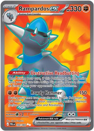Rampardos ex (100/084) - ME05 Pitch Black Holofoil