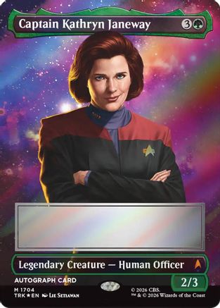 Captain Kathryn Janeway (Borderless) (Signed) (TRK-1704) - Star Trek Foil