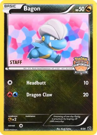 Bagon (Regional Championships) [Staff] (006/20) - League & Championship Cards Holofoil