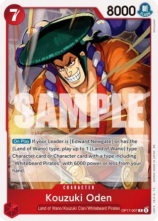 Kouzuki Oden (OP17-007) - The World's Strongest Warriors Foil