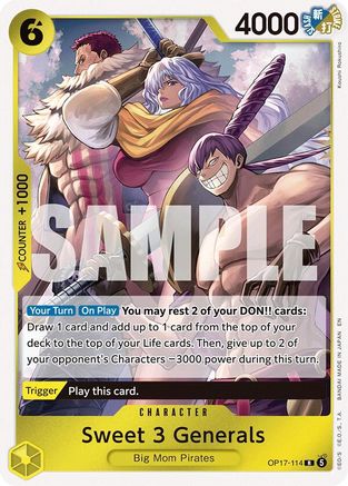 Sweet 3 Generals (OP17-114) - The World's Strongest Warriors Foil