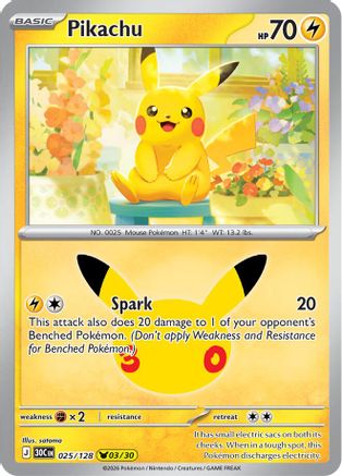 Pikachu (025/128) - ME 30th Celebration Holofoil