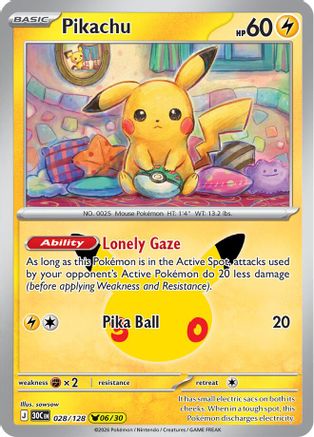 Pikachu (028/128) - ME 30th Celebration Holofoil