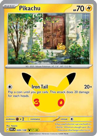 Pikachu (039/128) - ME 30th Celebration Holofoil