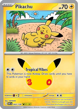 Pikachu (043/128) - ME 30th Celebration Holofoil
