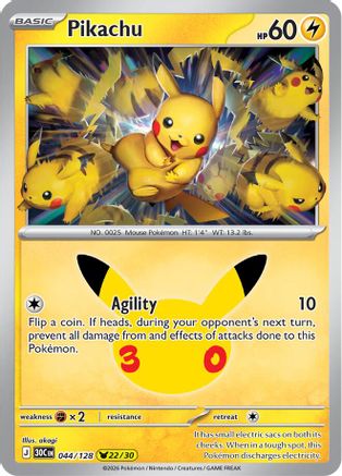 Pikachu (044/128) - ME 30th Celebration Holofoil