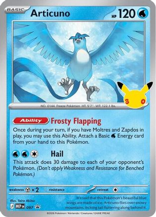 Articuno (30th Celebration) (097) - ME Mega Evolution Promo Holofoil
