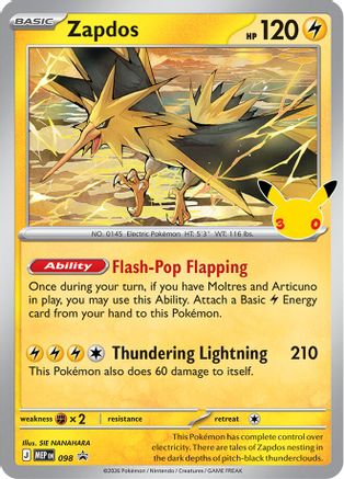 Zapdos (30th Celebration) (098) - ME Mega Evolution Promo Holofoil