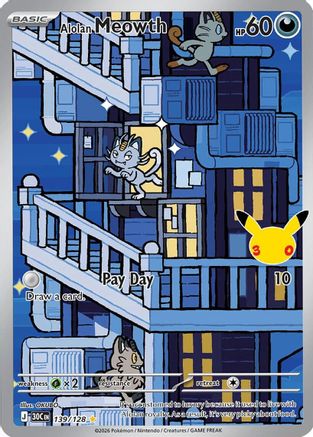 Alolan Meowth (139/128) - ME 30th Celebration Holofoil