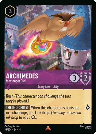 Archimedes - Messenger Owl (58/204) - Hyperia City Cold Foil