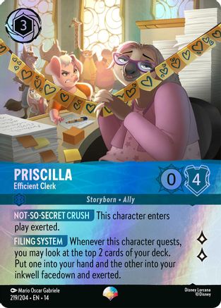 Priscilla - Efficient Clerk (Epic) (219/204) - Hyperia City Holofoil