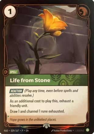Life from Stone (029/167) - Riftbound Organized Play Promotional Cards Foil