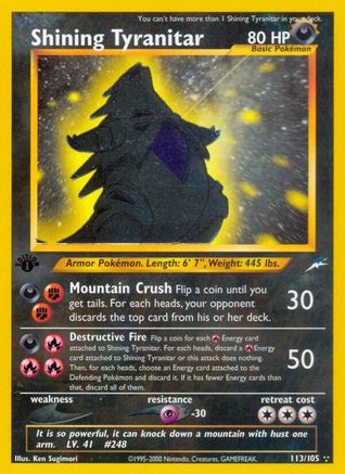 Shining Tyranitar (113/105) [Neo Destiny Unlimited]