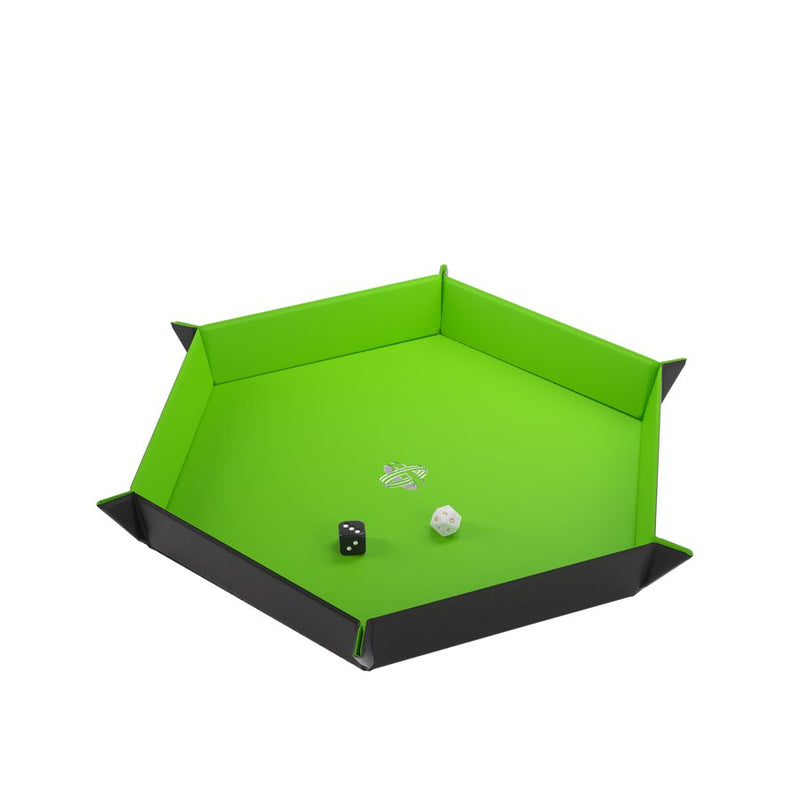 Gamegenic - Magnetic Dice Tray: Hexagonal: Black / Green