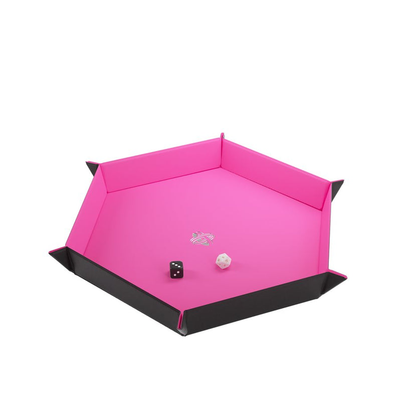 Gamegenic - Magnetic Dice Tray: Hexagonal: Black / Pink