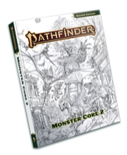 Pathfinder 2E Remaster Monster Core 2 Sketch Cover