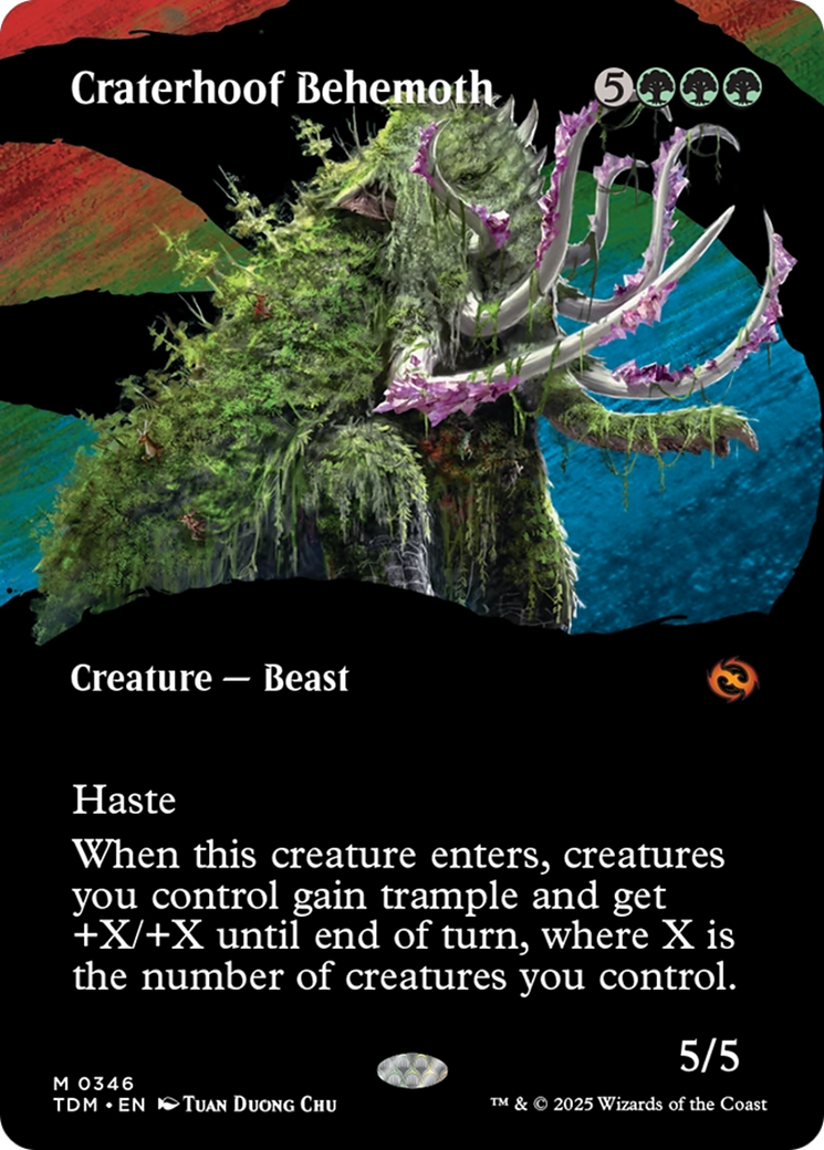 Craterhoof Behemoth (TDM-346) - Tarkir: Dragonstorm: (Showcase) (Borderless)