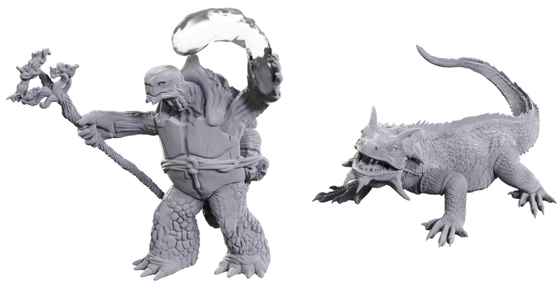 D&D Nolzur’s Marvelous Miniatures: Tortle Druid & Wild Shape Giant Lizard