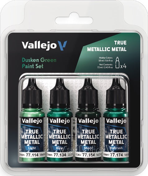 Vallejo - True Metallic Metal - Dusken Green Paint Set