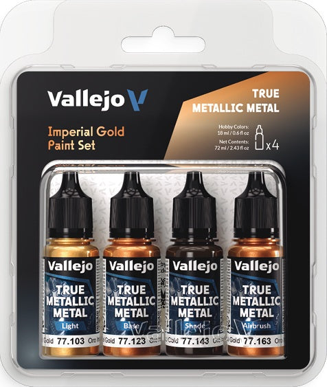Vallejo - True Metallic Metal - Imperial Gold Paint Set