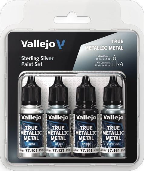 Vallejo - True Metallic Metal - Sterling Sliver Paint Set