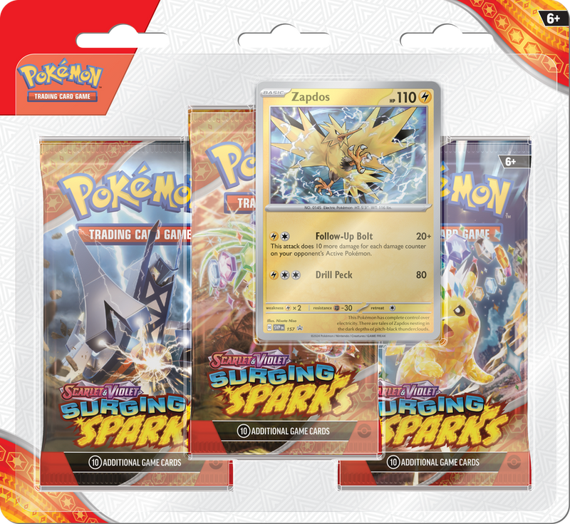 Pokemon Scarlet & Violet: Surging Sparks 3pk Blister