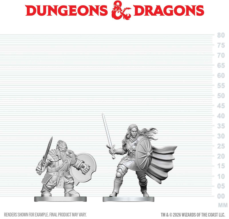 D&D Nolzur's Marvelous Miniatures: Dwarf Fighter & Orc Paladin