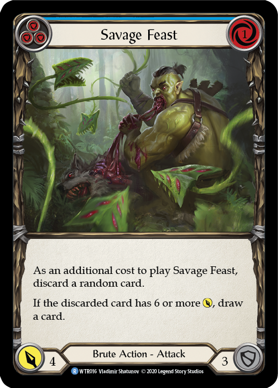 Savage Feast (Blue) [WTR016] Unlimited Edition Rainbow Foil