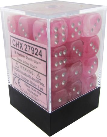 CHESSEX: D6 Ghostly Glow DICE SETS - 12mm