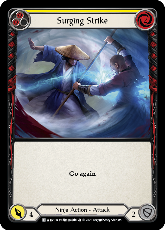 Surging Strike (Yellow) [WTR108] Unlimited Edition Rainbow Foil