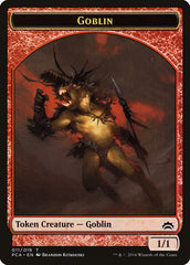 Saproling // Goblin Double-Sided Token [Planechase Anthology Tokens] | HFX Games