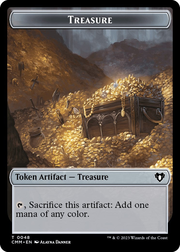 Treasure // Stoneforged Blade Double-Sided Token [Commander Masters Tokens]