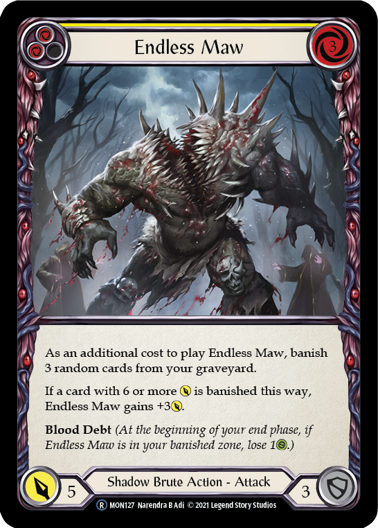 Endless Maw (Yellow) (Rainbow Foil) [U-MON127-RF] Unlimited Edition Rainbow Foil