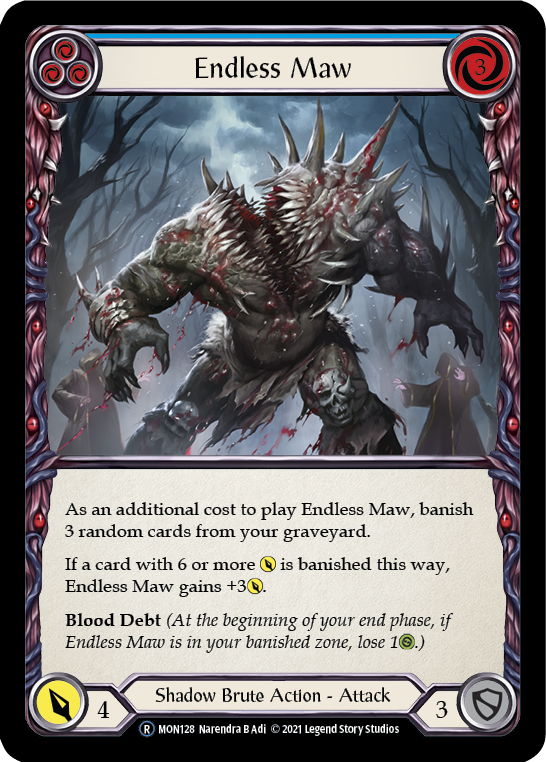Endless Maw (Blue) (Rainbow Foil) [U-MON128-RF] Unlimited Edition Rainbow Foil