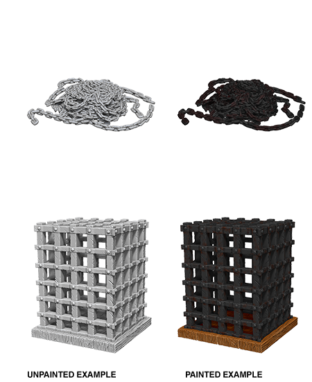 WizKids Deep Cuts Unpainted Miniatures: Cage & Chains