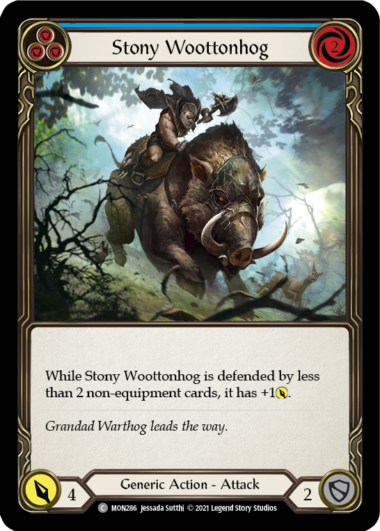 Stony Woottonhog (Blue) (Rainbow Foil) [MON286-RF] 1st Edition Rainbow Foil