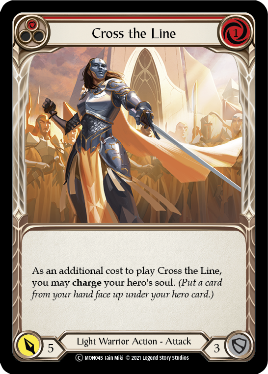 Cross the Line (Red) (Rainbow Foil) [U-MON045-RF] Unlimited Edition Rainbow Foil