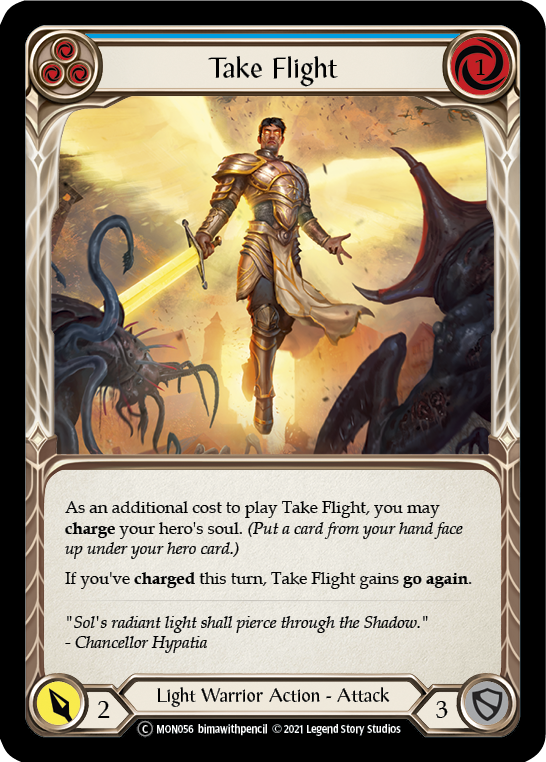Take Flight (Blue) (Rainbow Foil) [U-MON056-RF] Unlimited Edition Rainbow Foil
