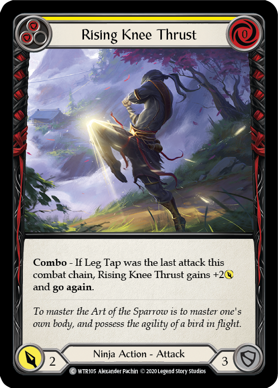 Rising Knee Thrust (Yellow) [WTR105] Unlimited Edition Rainbow Foil